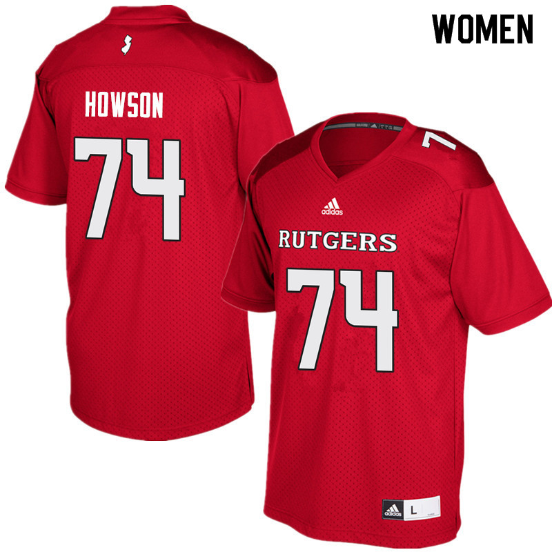 Women #74 Sam Howson Rutgers Scarlet Knights College Football Jerseys Sale-Red - Click Image to Close